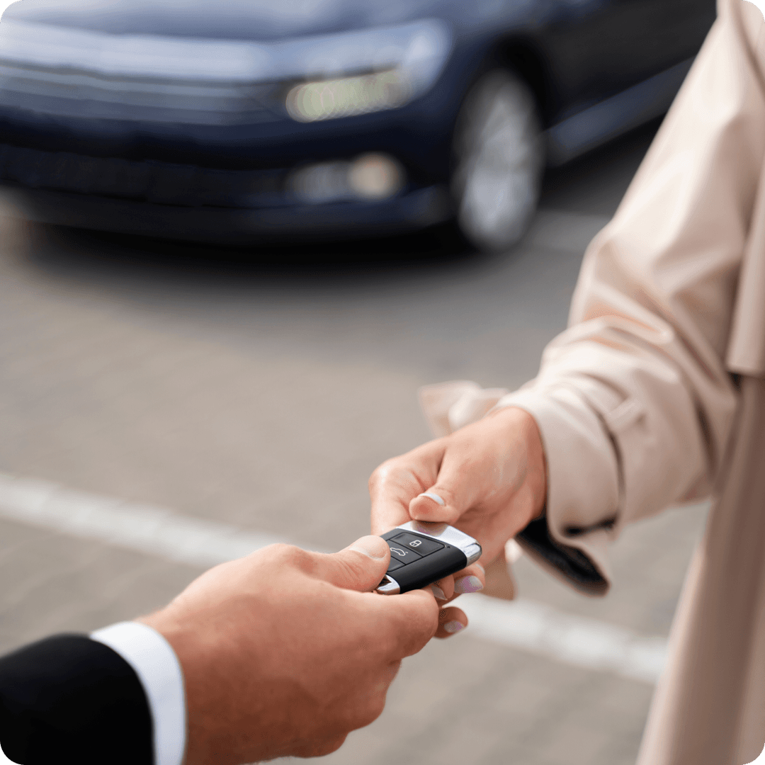 Person with luggage at airport